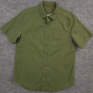 Topo Designs Dirt Shirt Mens Size M Olive Green Organic Cotton Canvas Outdoor